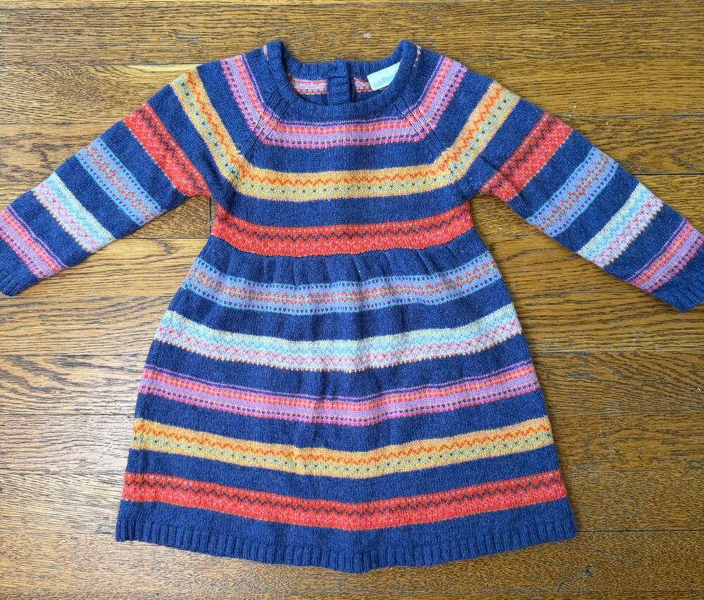 Jojo Maman Girls' Knit Sweater Dress Size 12-18 Months
